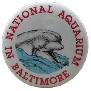 National Aquarium Baltimore Dolphin Vintage 2.25" Pinback Button